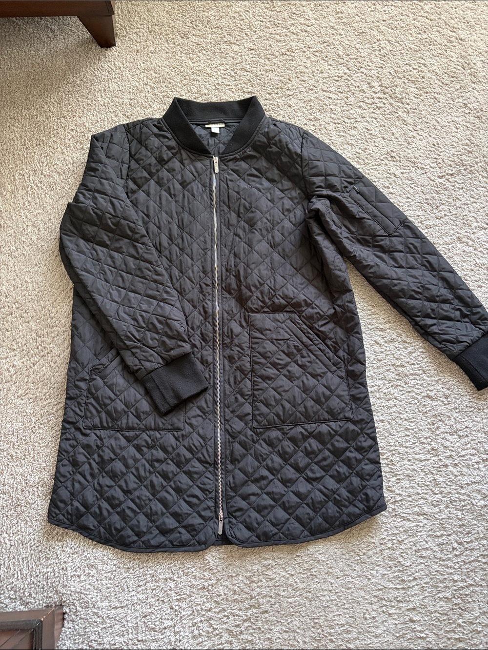 Zella Quilted Long Jacket - Black